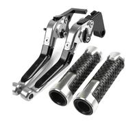 CPZPMFMKBG for CBR250R CBR 250R 2011-2018 Motorcycle Brake Clutch Levers Handlebar Hand Grips Adjustable Folding Extendable CNC Motorcycle Brake Lever(Silver)