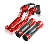 CPZPMFMKBG for CBR600 CBR 600 1991-1998 Motorcycle CNC Accessories Brake Clutch Levers Handlebar Hand Grips Adjustable Folding Extendable Motorcycle Brake Lever(Red)