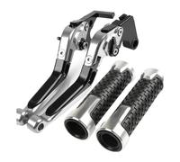 CPZPMFMKBG for CBR600RR CBR 600RR CBR 600 RR 2003-2006 Motorcycle CNC Adjustable Folding Extendable Brake Clutch Levers Handlebar Motorcycle Brake Lever(Silver)