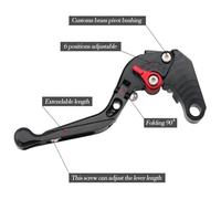 CPZPMFMKBG for Yama&ha YZF-R15 YZF R15 2017-2023 Motorcycle CNC Brake Clutch Levers Adjustable Folding Extendable Motorcycle Brake Lever(Red)