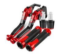 CPZPMFMKBG for Yama&ha YZFR125 YZF R125 2014-2023 Adjustable Foliding Brake Clutch Levers Handlebar Grips Ends Motorcycle Brake Lever(Red)