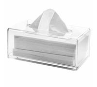 Cq Acrylic Tissue Box Holder, Clear Tissue Box Cover Rectangle for Kleenex Tissue Cube Box, Napkin,Facial Tissue Dispenser Box Case for Countertop, Bathroom, Kitchen, Home, Office, 10.2 x 5.5 inches