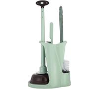 Cq acrylic Toilet Plunger and Bowl Brush Combo for Bathroom Cleaning,Green, 1 Set by