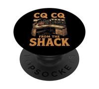CQ CQ From The Shack Retro Ham Radio Operator Art PopSockets Adhesive PopGrip