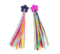 CQADSC 2 Pcs Flowers Bicycle Streamers Colorful Bike Handlebar Streamers Bike Ribbon Flowers Bicycle Scooter Stars Bike Streamers for Boys Girls Bicycle Decoration