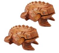 CQADSC 2 PCS Wooden Frog Mini Wooden Frog Croaking Percussion Instrument Musical Instrument Croaking for All Ages（2.75 * 1.96 * 1.96 inches）