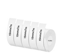 CQadsDyrx 2 5 10 Rolls 15mm X 7m Thermal Label Tape Compatible With Label Printer Models D30 Marklife P12 P15 Labeller Universal Fit(5PK 4Mixed Colors)