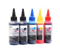 CQadsDyrx 4color 5color 6color 100ml Universal Dye Ink Kit Compatible With Deskjet Inkjet Printer Models Aftermarket Replacement(5color-CMYK K)