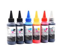 CQadsDyrx 4color 5color 6color 100ml Universal Dye Ink Kit Compatible With Deskjet Inkjet Printer Models Aftermarket Replacement(6color-CMYK K GY)