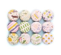 CQAHDSEVF Candle Containers, 12 pcs Mini Flower Tin Box DIY Candle Jar Balm Round Empty Lipstick Case Multicolor(D)