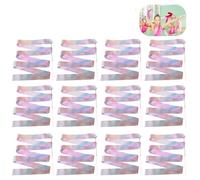 CQAHDSEVF Dancing Ribbons Sticks, Flashing Glitter Dance Ribbon Multicolor 2-4M Rhythmic Art Gymnastics Twirling Rod(2M White handle)