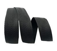 CQAHDSEVF Polyester Cotton Webbing, Polypropylene Webbing Tape 25mm Multicolor (5-20) Yards(Black,25mm x 20Yards)