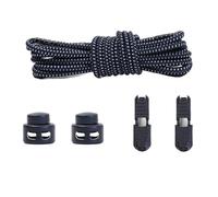 CQAHDSEVF Shoe String, Elastic No Tie Shoelaces With Plastic Lock Polka Dot Pattern Multicolor 100 cm Pack Of 2(Dark Blue)