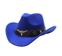 CQAHDSEVF Western Cowboy Hat, Cowboy Hat Unisex Multicolor(Blue)