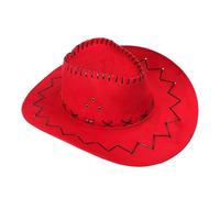 CQAHDSEVF Western Cowboy Hat, Unisex Cotton Cowboy Hat Multicolor Sun Protection Spring Summer Outdoor(Red)