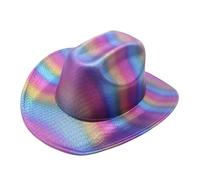 CQAHDSEVF Western Cowboy Hat, Unisex Cowboy Hat Multicolor 57-58cm Polyester For Party(Blue-purple,7-7 1/8)