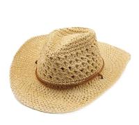 CQAHDSEVF Western Cowboy Hat, Unisex Wide Brim Foldable Packable Straw Sun Hat Multicolor Adult 56-58cm(Beige)