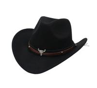 CQAHDSEVF Western Cowboy Hat, Western Cowboy Hat Roll Brim Multicolor(Black)