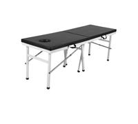 CQCCQ Foldable Beauty Massage Bed Hole Portable Hand-held Professional Bed,Professional Acupuncture Fumigation Bed,for Spa Salon,Easy to Carry(Black)