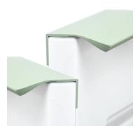 CQCQC 2 Pack Concealed Handle Pulls Finger Edge Pull Hidden Cupboard Handles Aluminum Curved Drawer Invisible Wardrobe for Drawers Door Cabinet Hardware(Green,Length:600mm)