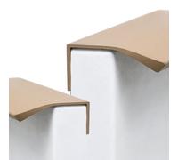 CQCQC 2 Pack Concealed Handle Pulls Finger Edge Pull Hidden Cupboard Handles Aluminum Curved Drawer Invisible Wardrobe for Drawers Door Cabinet Hardware(Coffee,Length:400mm)