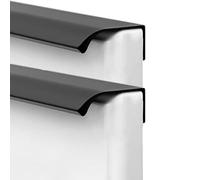 CQCQC 2 Pack Concealed Kitchen Cupboard Handles Aluminum Hidden Drawer Pulls Invisible Modern Cabinet Handle Black Door Knobs for Wardrobe(Hole Distance:320mm)
