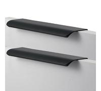 CQCQC 2 Pack Finger Edge Pull Aluminum Concealed Kitchen Cupboard Handles Drawer Handle Hidden Cabinet Black Invisible Wardrobe for Door Hardware(Hole Distance:64mm)