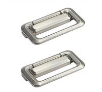 CQCQC 2 Pcs Drawer Handle Hidden Door Handles Zinc Alloy Invisible Pulls Knobs Concealed Cupboard Embedded for Cabinet Wardrobe Closets,with Screws(Wire Drawing)