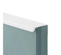 CQCQC 2 PCS Finger Edge Pull Concealed Cupboard Handles Modern Drawer Handle Kitchen Door Aluminum Alloy Invisible Wardrobe White for Bedroom Bathroom Cabinet Hardware(Length:150mm)