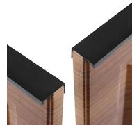 CQCQC 2 Pcs Finger Edge Pull Hidden Door Handles Kitchen Cupboard Aluminum Alloy Cabinet Pulls Concealed Furniture for Bedroom Wardrobe Drawer(Pitch:128mm)