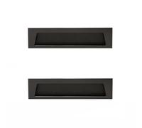 CQCQC 2 Pcs Flush Pulls Recessed Finger Sliding Door Handles Embedded Concealed Cabinet Kitchen Cupboard for Wardrobe Dresser Closet(Black,Hole Pitch:128mm)