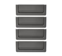 CQCQC 4 Pcs Wardrobe Handle Drawer Flush Pull Doors Invisible Cupboard Concealed Hidden Recessed Furniture for Cabinets Closets(Grey,Hole spacing:96mm)