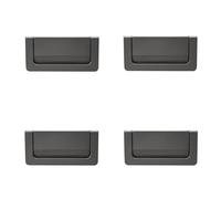CQCQC 4 Pcs Wardrobe Handle Drawer Flush Pull Doors Invisible Cupboard Concealed Hidden Recessed Furniture for Cabinets Closets(Grey,Hole spacing:64mm)