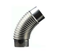 CQCQC 45° Chimney Exhaust Pipe, 60mm/70mm/80mm/90mm/100mm/110mm Stainless Steel Chimney Flue Adapter Tube Stove Pipe Elbow Heat Resistant Flue Pipe, Water Heater Exhaust Pipe(100mm)