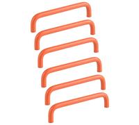 CQCQC 6 Pcs Zinc Alloy Cabinet Handles, Kitchen Cupboard Dresser Closet Drawer Door Pulls Wardrobe Decoration Handles Hardware(Orange,128mm)