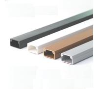 CQCQC Cable Trunking PVC Square Cable Trunking, Hide Wires Self Adhesive Cable Tidy, Cable Management for Home Office, 1M(Brown,24x14mm)