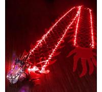 CQCQC Luminescence Dragon Poi Led Dragon Poi, Flowy Square Exercise Dance Dragon Ribbon Poi, Spinning Dragon Ribbon Light Up For Night Parade(Red,8m)