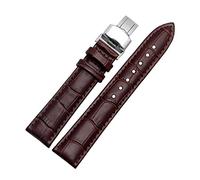 CQCQC Watch straps,14-24mm Men Women Genuine Leather Bamboo Pattern Watch Band Bracelet Replacement with Quick Release Butterfly Deployant Clasp(Dark Red,22mm)