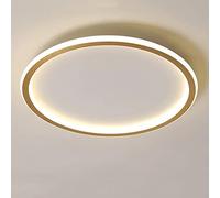 CQDWD Round LED Ceiling Light, Nordic Modern Ultra-Thin Circle Ceiling Lamp Surface Mount Metal Light Fixture For Living Room, Bedroom Lamp,Gold+Natural White-30cm 36W