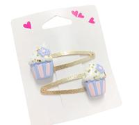 CQEAZ 2pcs Girls Hair Clip Set Glittering Butterfly and Cupcake Designs Hairpin Cartoon Hair Accessories for Kids Birthday cosplay hairpin