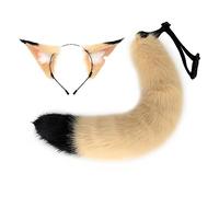 CQEAZ Cartoon Foxes Ear Shape Hair Hoop With Tail Set Performances Hair Holder Cosplay Party Headwear For Teenagers Women Cosplay Costumes For Women Naughty Animes Costumes Kids Birthday Halloween