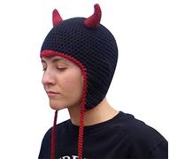 CQEAZ Knit Devil Hat Earflap Earflap Hat Devil Horn Little Halloween Funny