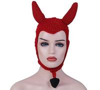 CQEAZ Knit Devil Hat Earflap Earflap Hat Devil Horn Little Halloween Funny