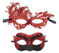 CQEAZ Set of 2 Elegant Couple's Masquerades Dance Inspired Masquerades for Festival Occasion and Role Play Party Masks
