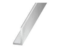 Cqfd Gris Silver Effect Aluminium Unequal L-Shaped Angle Profile, (L)2.5M (W)15mm (D)10mm (T)1mm