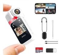 CQH S70 2.7K Thumb Action Camera, 64GB Mini Body Camera, Portable Pocket Camera with Magnetic Lanyard, Hands-Free POV Recording, Small Portable Camcorder for Work