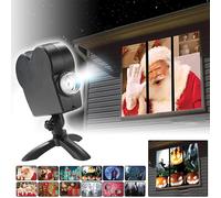 Cqhbzf Halloween Window Projector Lights Outdoor, Christmas LED Projector, Built-in 12 Movies