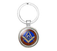 CQHODFYA Masonic Keychain For Men Women,Freemason Key Ring for Home Car Keys Attachment,Mason Key Holder Gift, Zinc Alloy Key Chain Organizer Come Gift Box