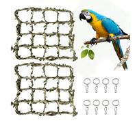 CQJ 2 Packs Pet Bird Climbing Rope Net Small Animal Rope Net Bird Climbing Net for Rats Parakeet Cockatiel Cockatoo Conure African Grey Budgie (XS)