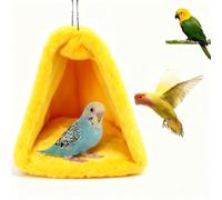 CQJ Bird Nest Snuggle Hut Soft Plush Hammock Hanging Cage Tent For Birds Parrot Winter Warm Bed Pet Toy for Hamster Parrot Macaw Budgies Eclectus Parakeet Cockatiels Cockatoo Lovebird (yellow)
